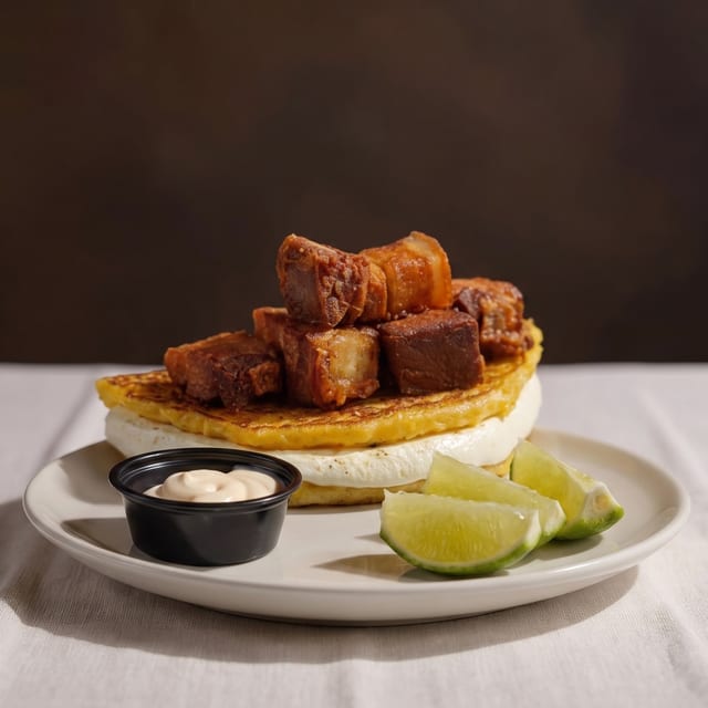 Cachapa Con Chicharron.